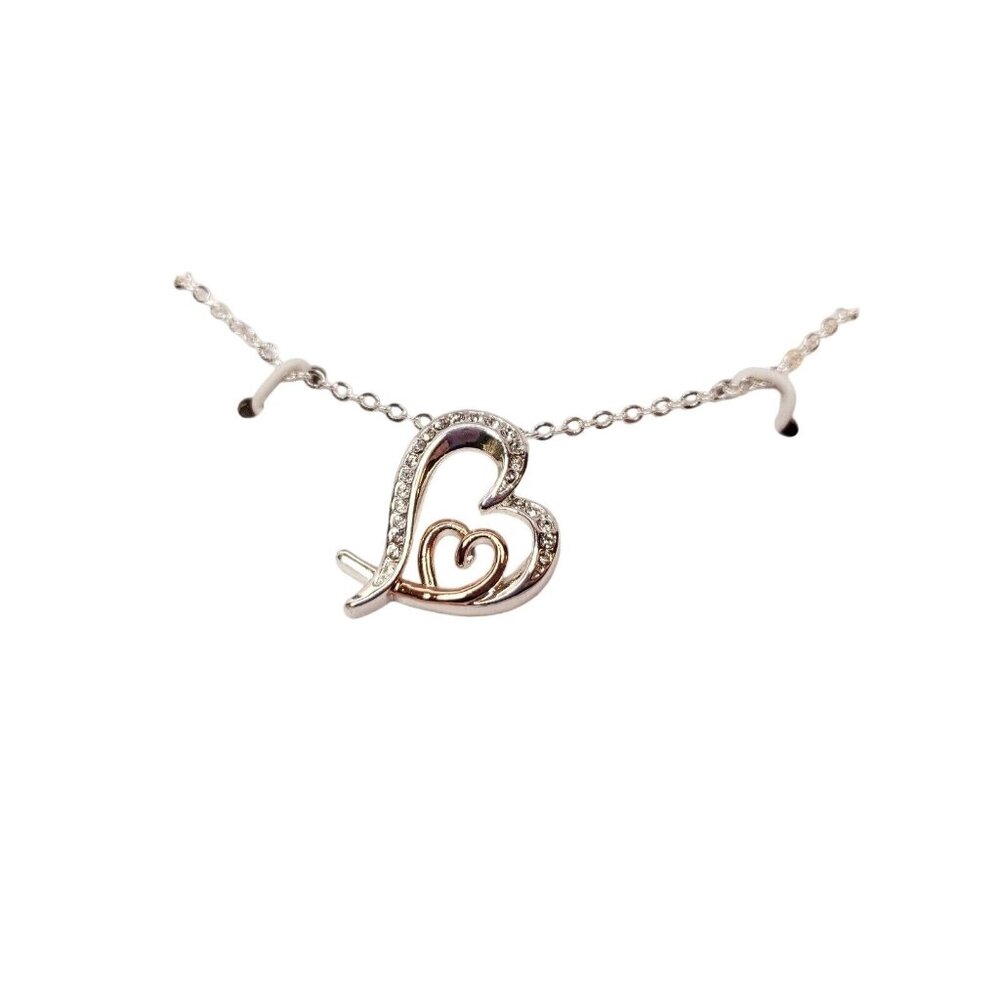 Brilliance Swarovski Crystal Mother Daughter Heart Necklace In Gift Box